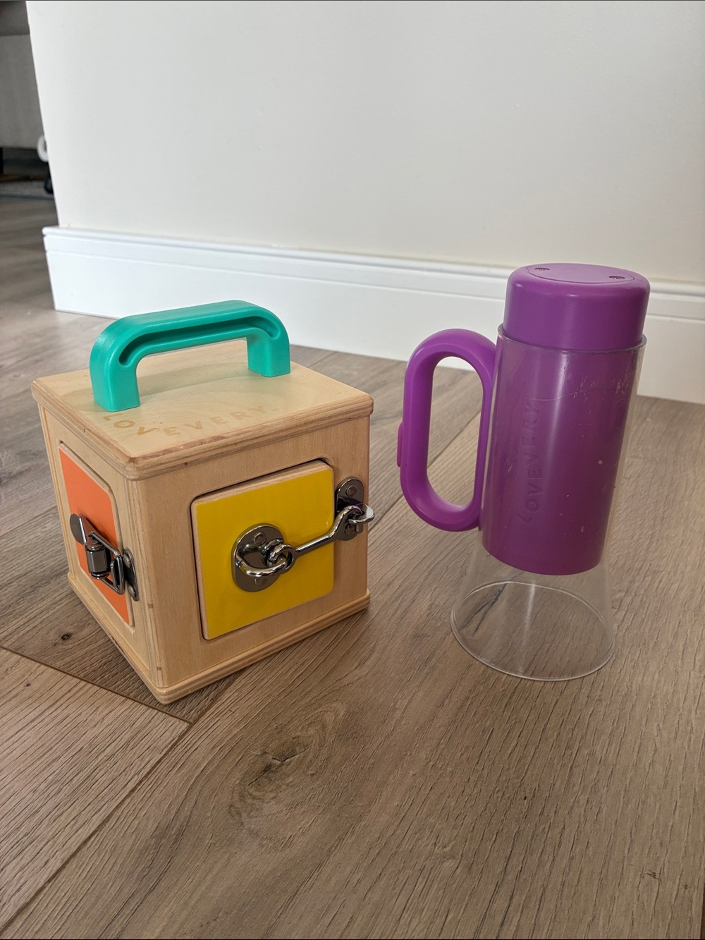 Lovevery Montessori Wooden Toys Bundle - Flashlight and locking box